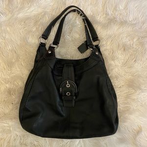 Coach Soho Black Leather Shoulder Bag